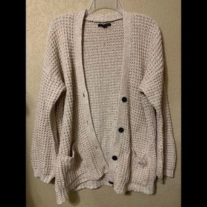 AE Slouchy Waffle Cardigan Sweater